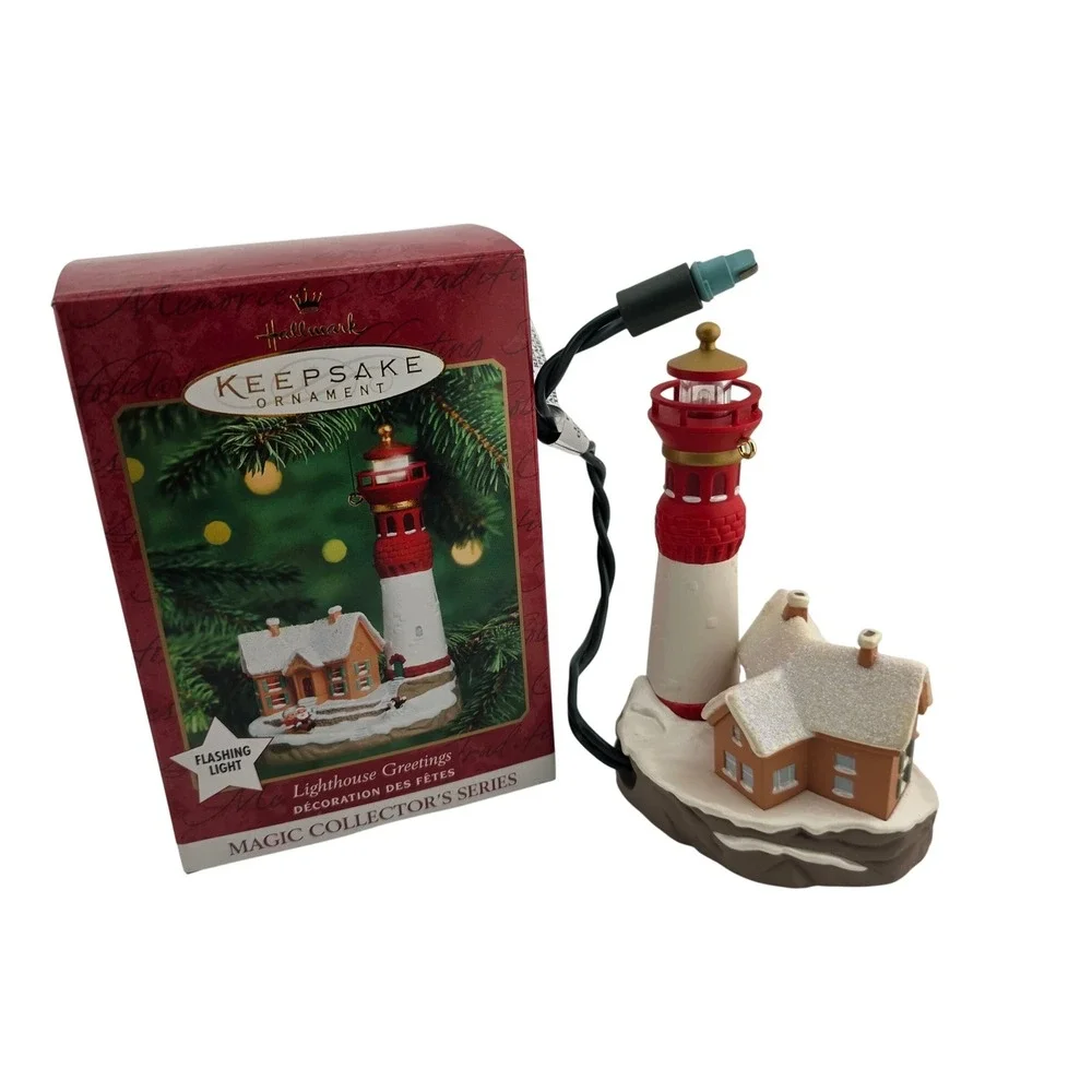 Hallmark Keepsake Lighthouse Greetings 2000 Magic Light Ornament‎ Tested